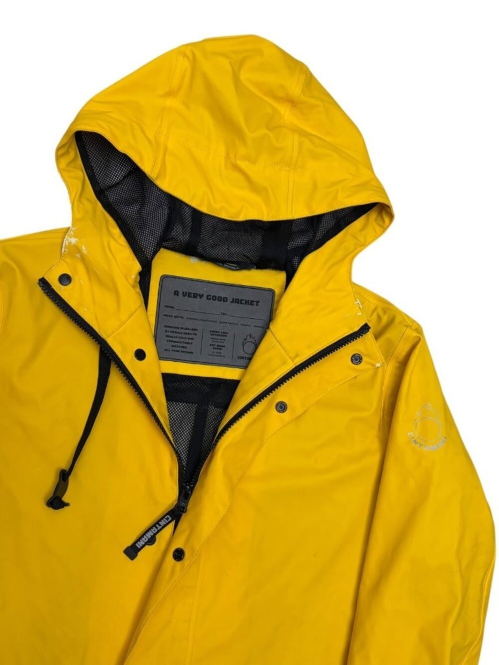 CINTAMANI Waterproof Rain Coat Yellow Long Designer Outdoor Jacket Womens Small - Picture 2 of 8